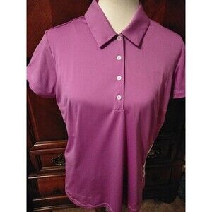 Adidas Womens Polo Top Climacool Golf Shirt Large Stripes on side